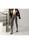 Gray Elasticated Hem Riding Leggings, Ballet Leggings, Casual, Shaping