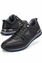 Men's Black Classic Casual Sneakers—Casual Shoes—Super Soft Leather - 3