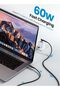 كابل USB C إلى USB C، 60 واط، من النوع C إلى النوع C (10 أقدام/3 متر، أسود) - 3