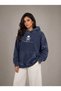Oversized Navy Blue Unisex Hooded Sweatshirt