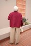 Plum Oversized Gabardine Jacket with Snap Buttons - 5