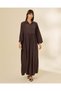 Women Brown Button-Front Maxi Shirt Dress - 4