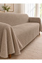 Dot-Patterned, Non-Slip, Washable Sofa Cover with Armrest Covers—Chair Shawl, 170x300 cm, taupe color