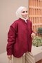 Plum Oversized Gabardine Jacket with Snap Buttons - 4