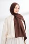 MAREN PATTERNED FLOSS VISCOSE SCARF - DARK BROWN - 2