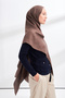 MAREN PATTERNED FLOSS VISCOSE SCARF - COFFEE - 2