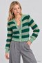 Striped Knit Cardigan LCV0014 GREEN - 2
