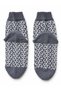 Hand-Knitted Wool Socks, Size 35-36, Gray and White Patterned, Heat-Retaining and Cozy