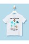Infant Boys White Printed Crew Neck T-Shirt - 4