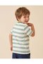 Boys White Striped T-Shirt - 4