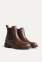 Women's Elasticated Dark Brown Short-Heeled Winter Boots with Non-Slip Soles Tr01Mk06D - 4