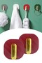 2-Piece Adhesive Retro Hanger Cabinet Door Handle Red (5496) - 5