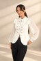 Women's Collared Long-Sleeved Chiffon Jacket with Front Zippered Napoleon Sleeves