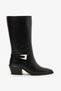 Orka Black Leather Women's Heeled Boots