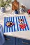 Blue Espresso Coffee Red Mug with Blue Striped Pattern 2-Piece Kitchen Towel Set 35x55 cm - 3