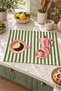 Olive Mocha Coffee Moka Pot Green Striped Pattern Digitally Printed 2-Piece Kitchen Towel Set 35x55 cm - 4