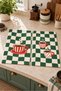 Green Cafe Coffee Cup with Green Checkered Pattern, Digitally Printed 2-Piece Kitchen Towel Set, 35x55 cm - 6