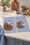Cozy Blue Coffee Knit Blue Plaid Pattern Digitally Printed 2-Piece Kitchen Towel Set, 35x55 cm - 3