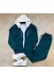 Men's 3-Ply Brushed Inside Hooded Sweatshirt and Straight Leg Sweatpants Set – Two-Tone Hood Detail with Zip Detail - 2