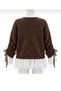 WOMEN'S PREMIUM LACE Ruched Detail Sleeve Knit Cardigan - 5
