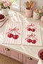 Cherry Ribbon Pink Striped Pattern Digitally Printed 2-Piece Kitchen Towel Set, 35x55 cm - 4