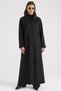 Plus-Size Suede Trench Coat with Collar Detail and Sleeve Detail, BLACK 6931