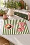 Olive Mocha Coffee Moka Pot Green Striped Pattern Digitally Printed 2-Piece Kitchen Towel Set 35x55 cm - 7