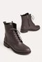 Women's Winter thick sole dark brown leather casual boots TR01MK03F - 5