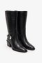 Orka Black Leather Women's Heeled Boots - 3