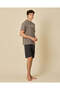 Men Grey Printed Pyjama Set 2 Pieces