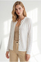 Women's White Diamond Patterned Fine Knit Cardigan HRK-19000535 - 3