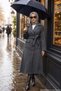 Anthracite-Colored Button-Front Coat with Pockets and Belt HM2981 - 2