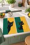 Emerald Cat Black Cat with Green and Yellow Pattern, Digitally Printed 2-Piece Kitchen Towel Set, 35x55 cm - 5