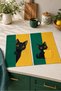 Emerald Cat Black Cat with Green and Yellow Pattern, Digitally Printed 2-Piece Kitchen Towel Set, 35x55 cm - 3