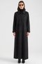 Plus-Size Suede Trench Coat with Collar Detail and Sleeve Detail, BLACK 6931 - 5