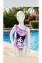 Girl's Swimsuit Kuromi Swimsuit Beach Hat + Kuromi Beach Towel Poncho Towel Set of 2 - 2