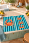 Turquoise Crab Orange Crab Turquoise Striped Patterned 2-Piece Kitchen Towel Set 35x55 cm - 5
