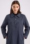 Plus-Size Suede Trench Coat with Embroidered Collar and Sleeve Detail, NAVY 6931 - 3