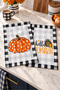 Hello Pumpkin Black-and-White Checked Pattern Digitally Printed 2-Piece Kitchen Towel Set, 35x55 cm