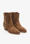 Dallas Cigar Suede Leather Western Studded Boots - 3