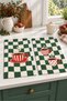 Green Cafe Coffee Cup with Green Checkered Pattern, Digitally Printed 2-Piece Kitchen Towel Set, 35x55 cm - 8