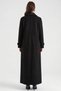 Plus-Size Suede Trench Coat with Collar Detail and Sleeve Detail, BLACK 6931 - 6