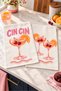 Cin Cin Orange and Cherry Glass-Patterned Digitally Printed 2-Piece Kitchen Towel Set, 35x55 cm