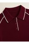 Women's Polo Collar Contrast-Piped Button-Front Corspan Knit Sweater 12510.Crs - 2
