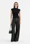 Women's Front-Buttoned, Water-Washed Palazzo-Fit Jeans - 3