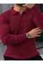 Polo Collar, Half-Zip, Brioche Knit Sweater - 2