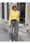 Women's Polo Collar Contrast-Piped Button-Front Corspan Knit Sweater 12510.Crs - 4