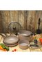 Delcasa Granite Coated Non stick Smart Cookware Set 9Pcs DC1577BGE Induction Compatible 26cm Casserole + Lid 20cm Casserole + Lid, 26cm Frypan, 24cm Wok Pan,16cm Saucepan - 3