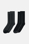 Anthracite-Black Men's 2-Pack striped pattern Bamboo Socks