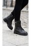 Women's Non-Slip Rubber Sole, Zipper Winter Combat Boots - 4